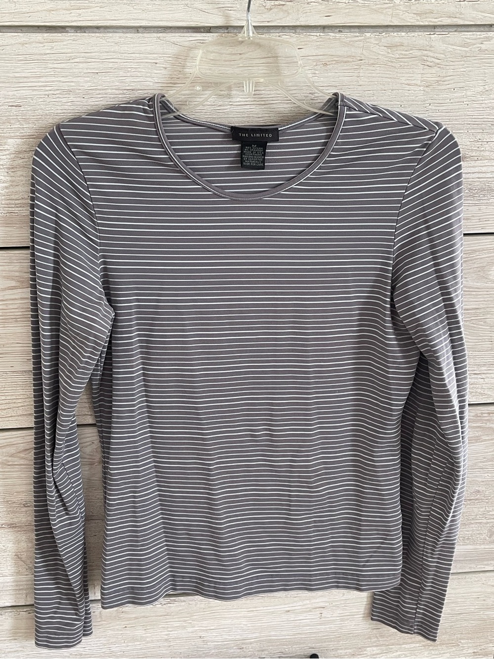 The Limited Striped Crew Neck Long Sleeve Top Tee Blouse Minimalist Nautical Med